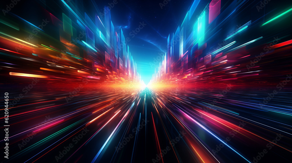 abstract technology background, 3d illustration, glowing lines and particles abstract technology background, 3d illustration, glowing lines and particles