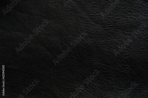 Genuine black cowhide leather background full grain leather texture