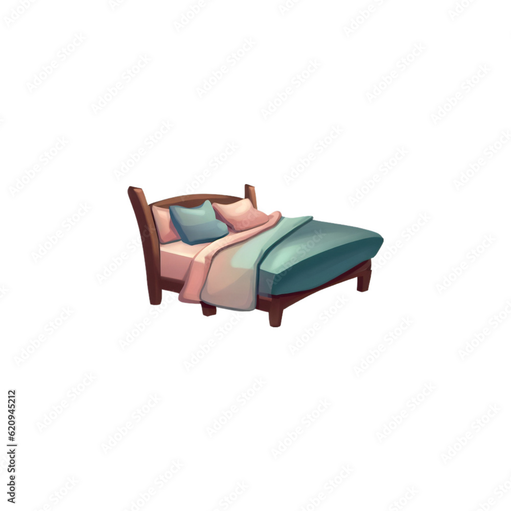 Bed illustration png Generative AI Bed illustration png Generative AI