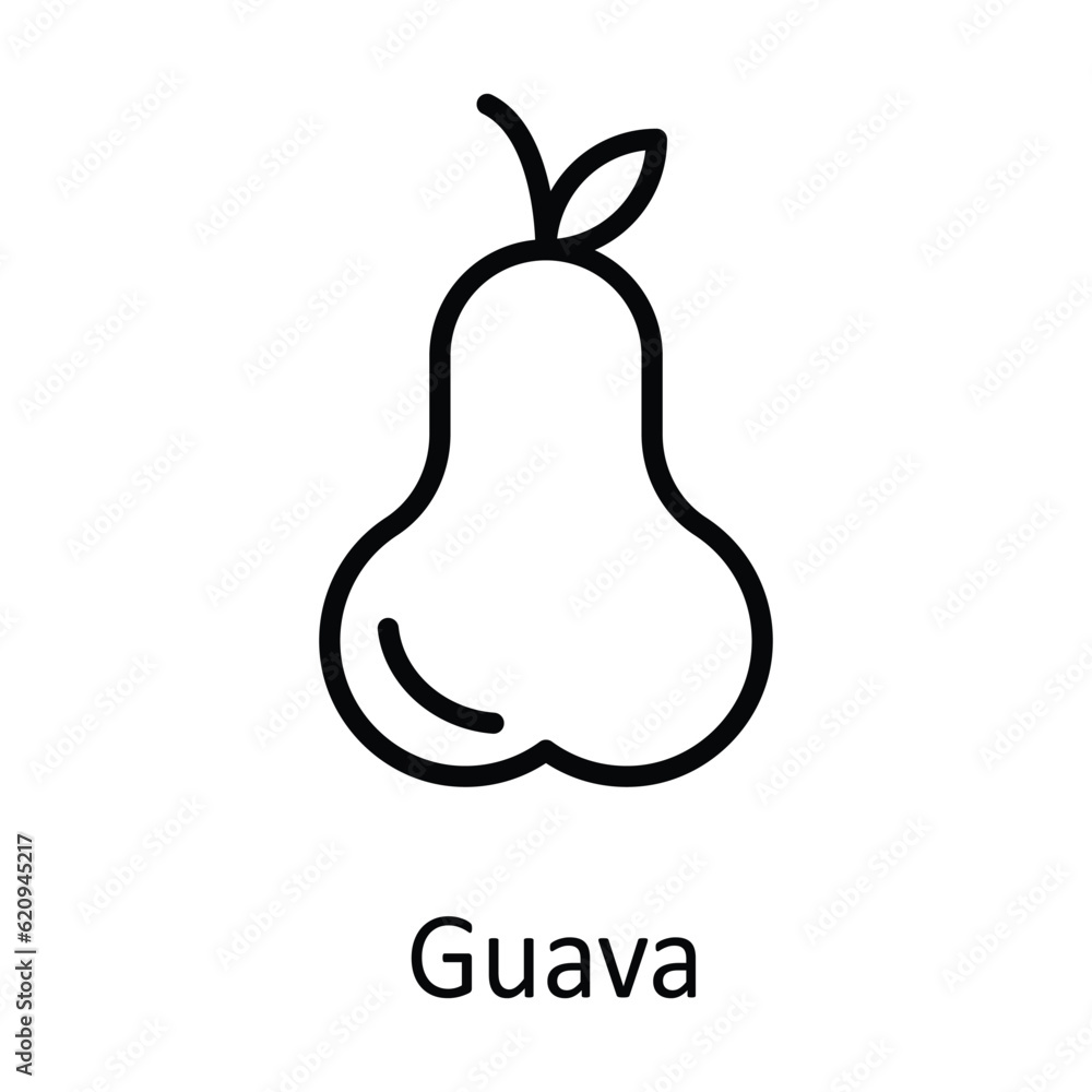 Guava Vector outline Icon Design illustration. Food and drinks Symbol on White background EPS 10 File Guava Vector outline Icon Design illustration. Food and drinks Symbol on White background EPS 10 File