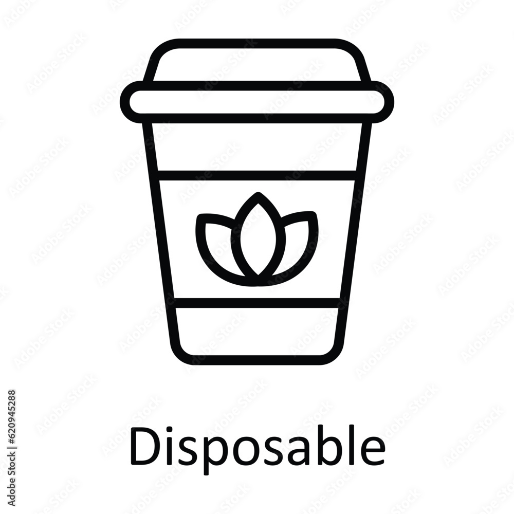 Disposable Vector outline Icon Design illustration. Food and drinks Symbol on White background EPS 10 File Disposable Vector outline Icon Design illustration. Food and drinks Symbol on White background EPS 10 File