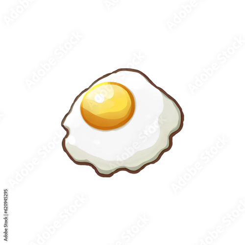 Fried egg illustration png Generative AI