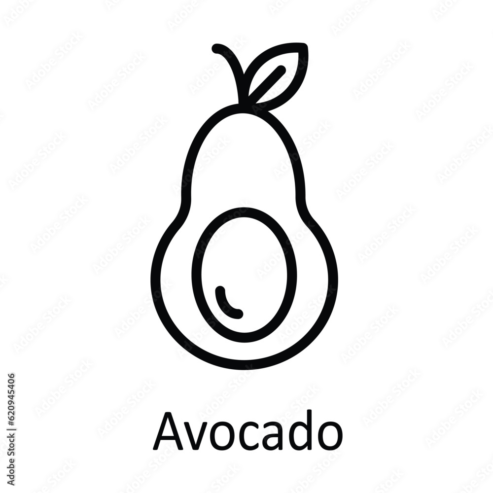 Avocado Vector outline Icon Design illustration. Food and drinks Symbol on White background EPS 10 File Avocado Vector outline Icon Design illustration. Food and drinks Symbol on White background EPS 10 File