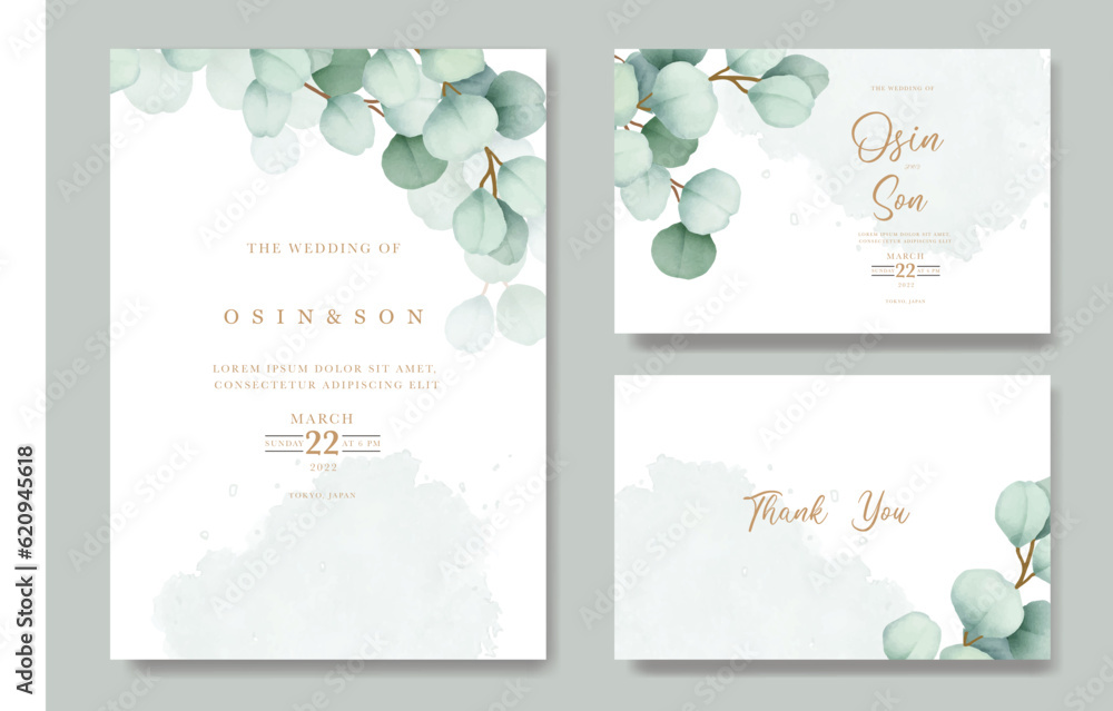 eucalyptus leaf wedding invitation card eucalyptus leaf wedding invitation card