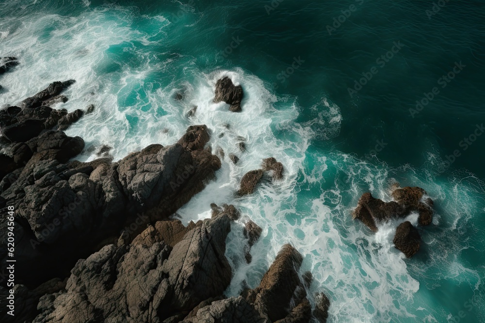 Top View of Ocean and Beach Landscape as a Background