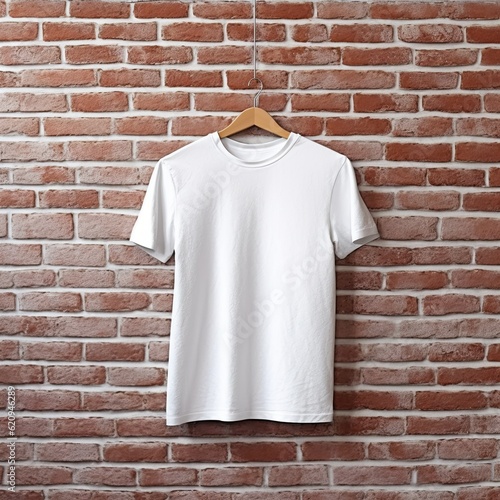Illustration of a white plain t-shirt mockup, AI Generated..