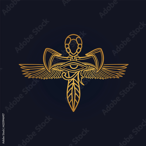 Ankh Sun God Ra Egyptian wings