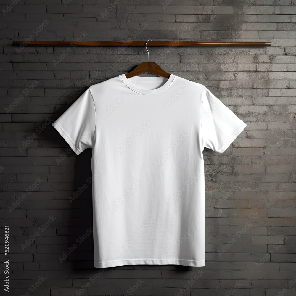 Illustration of a white plain t-shirt mockup, AI Generated. Illustration of a white plain t-shirt mockup, AI Generated.