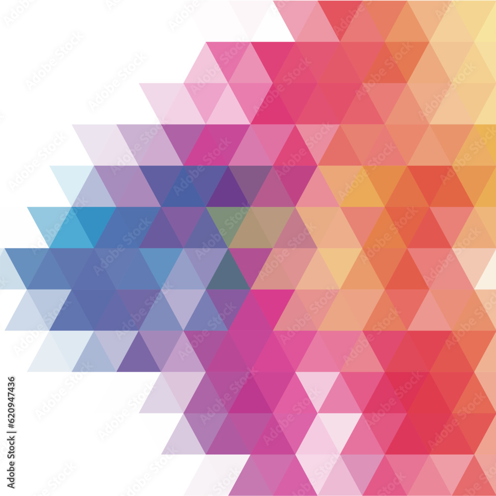 Fototapeta premium Stylish geometric vector background. Presentation template. Layout for advertising. Banner. Magazine cover, brochures and more. Color triangles. eps 10
