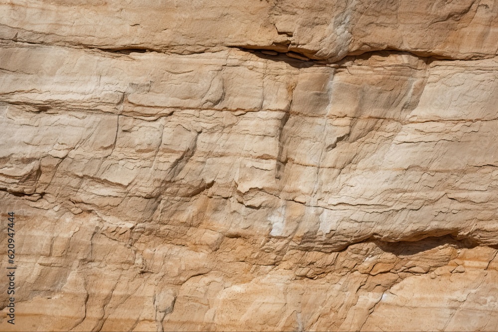 Closeup Limestone Rock Face - Abstract Beige and Brown Background with Geologic Detail. Generative AI Closeup Limestone Rock Face - Abstract Beige and Brown Background with Geologic Detail. Generative AI