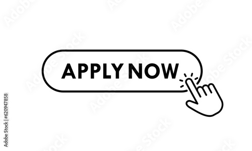 Apply now button design template illustration
