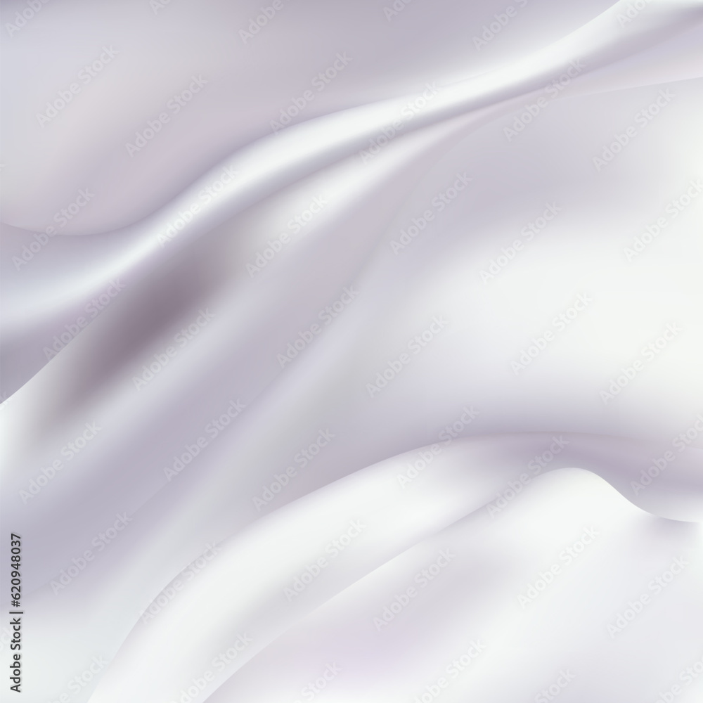 Obraz premium White silk fabric. Texture of white chintz fabric with waves and rumples. eps 10