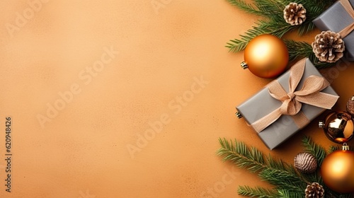 Merry Christmas and new year plain background border arrangement plain background