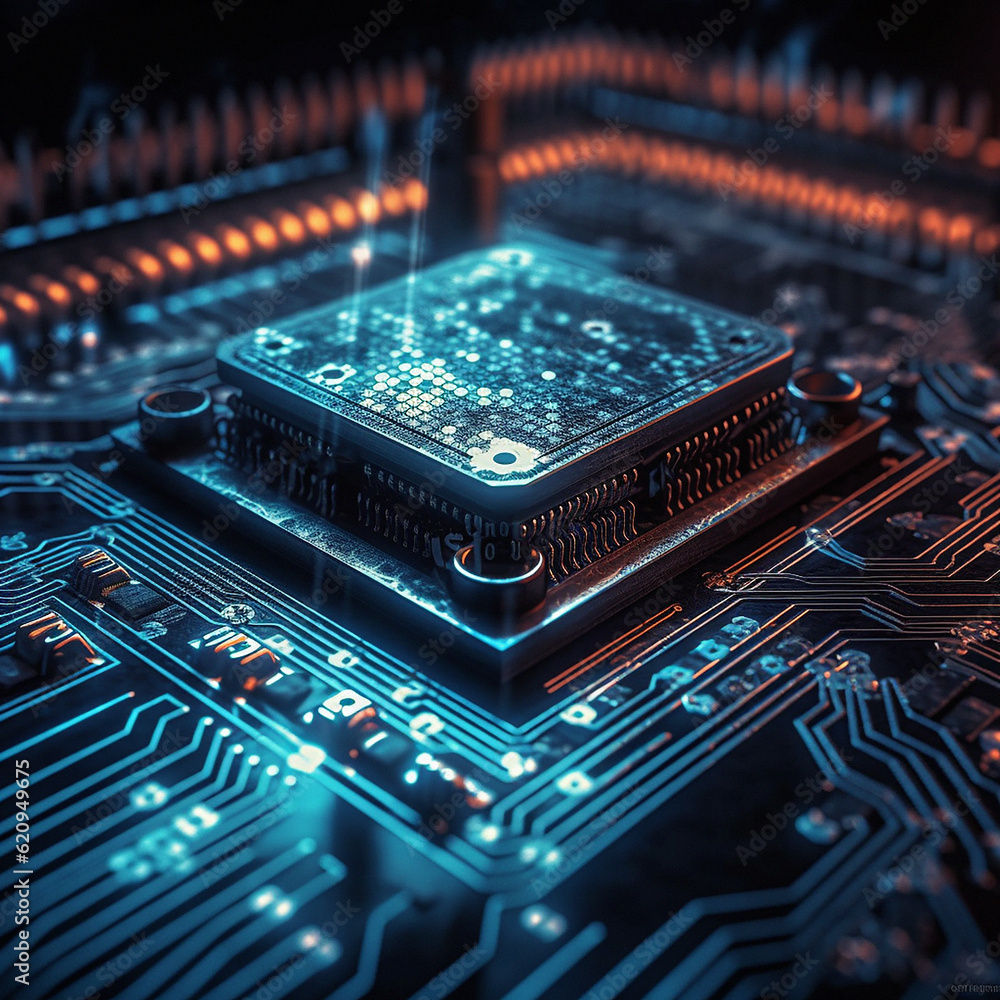 Cpu Hardware For Computer Computer hardware, CPU and circuit board with technology abstract ...