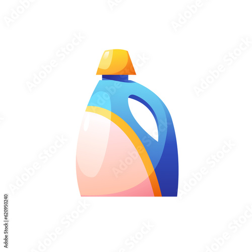 Laundry Detergent Bottle Isolated. Housekeeping. Vector Illustration in Cartoon Style.