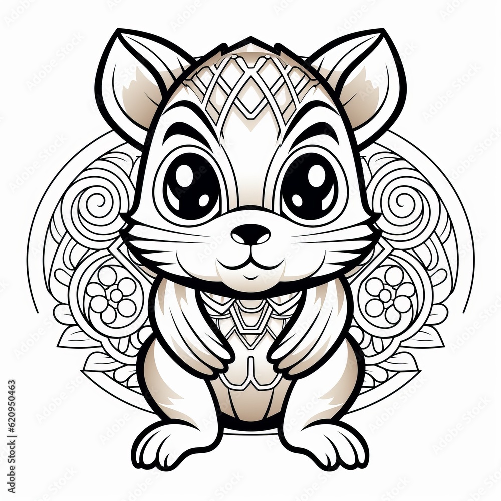 Chipmunk Mandala, Generative AI Chipmunk Mandala, Generative AI