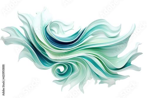 a mesmerizing fusion of mint green and seafoam blue abstract shape, generative ai