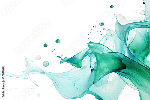 Photographie a quiet swirl of mint green and seafoam blue abstract shape, generative ai