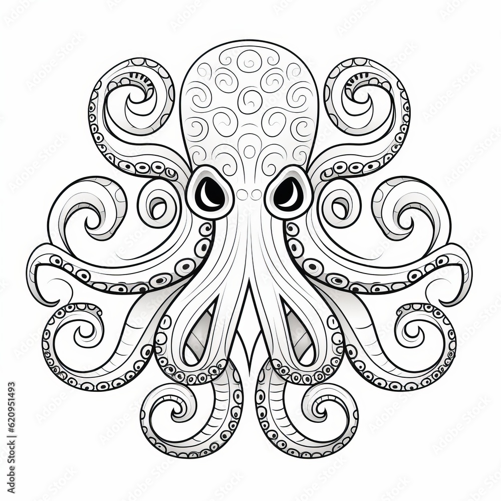 Octopus Mandala, Generative AI Octopus Mandala, Generative AI