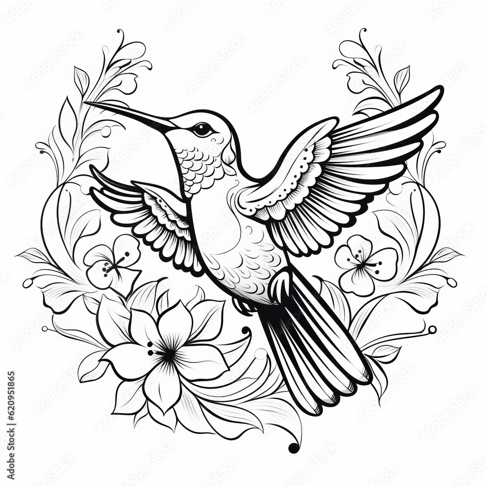 Obraz premium Hummingbird Mandala, Generative A