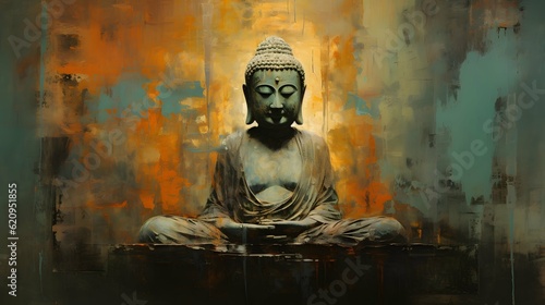 Wallpaper Mural Buddha Statue beautiful background wallpaper design, Buddism, Buddist Asian, religion, Generative AI Torontodigital.ca