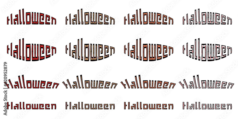 Halloweenの文字の素材セット
