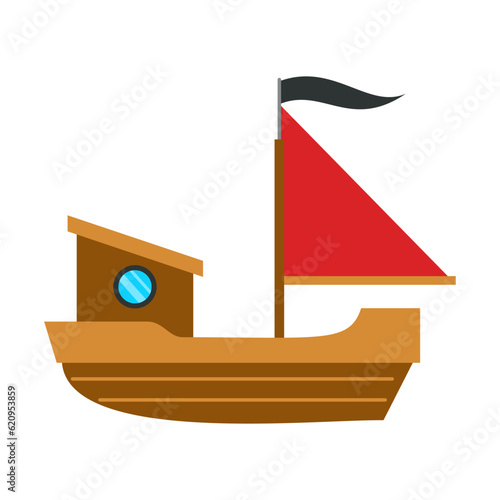 Airplane Cartoon Illustration. Toy Transport set in vector, the colorful version. Toys for kid games.