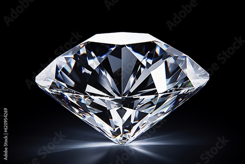 Radiant Display Diamond Gleaming on a White Surface. Generative AI