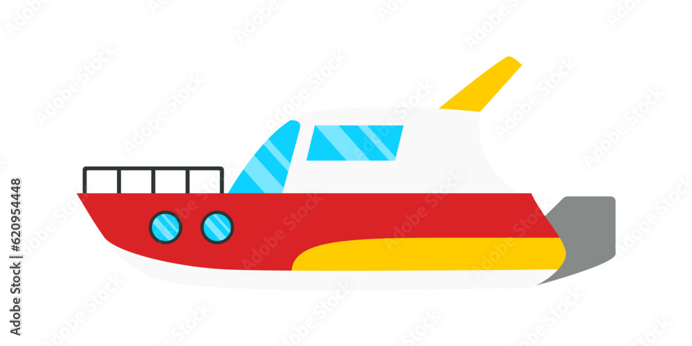Airplane Cartoon Illustration. Toy Transport set in vector, the colorful version. Toys for kid games.