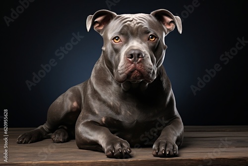Strength American Bully Isolated on White Background. Generative Ai