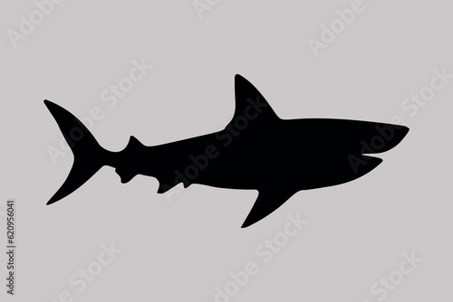 black shark icon on a gray background
