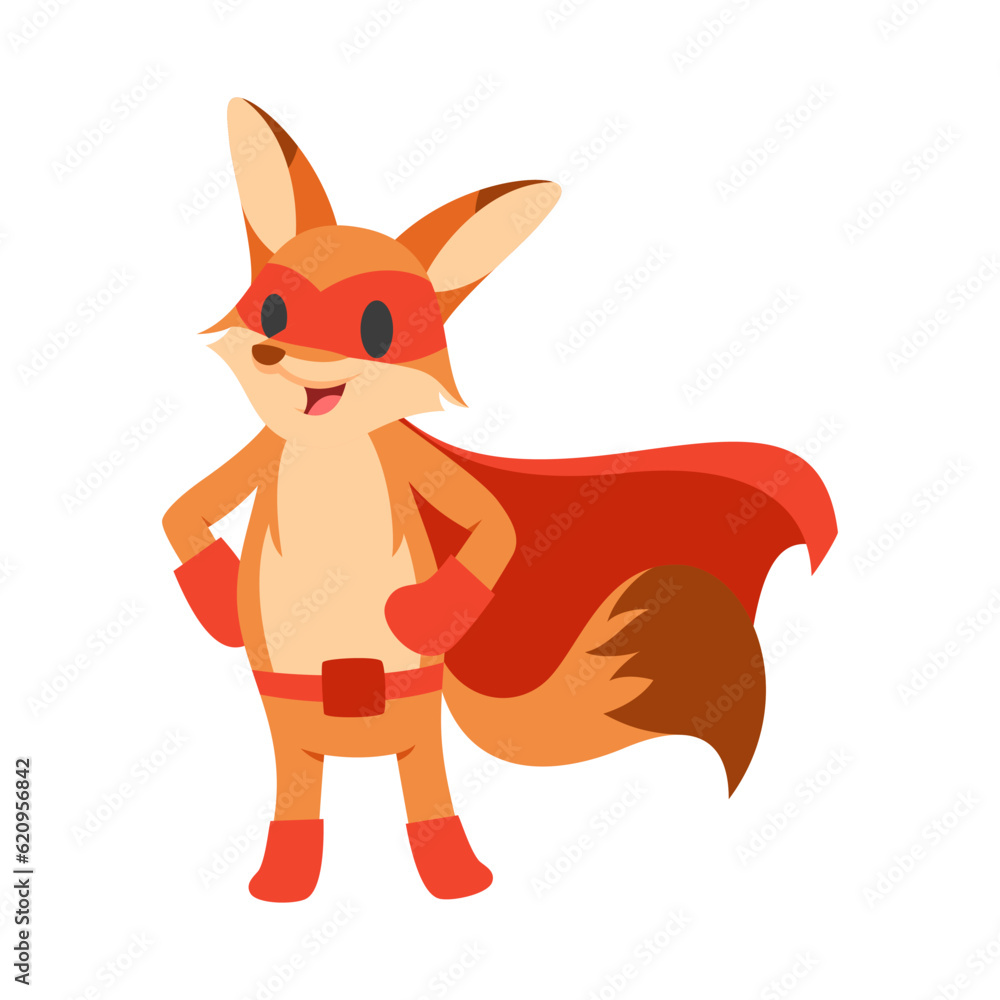 Obraz premium Super Hero animals in colorful superhero costumes, funny children characters cartoon vector Illustration.