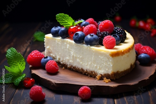 Berrylicious Cheesecake: A Tempting Delight. Generative AI