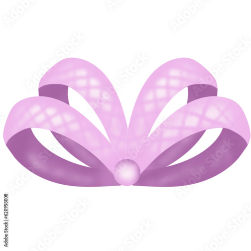 pink bow isolated on white