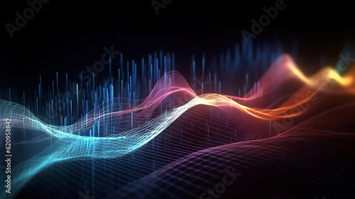 Abstract digital data background. Art can be used in the description of network abilities, technological processes, digital storages, science, education, etc. © Yeti Studio