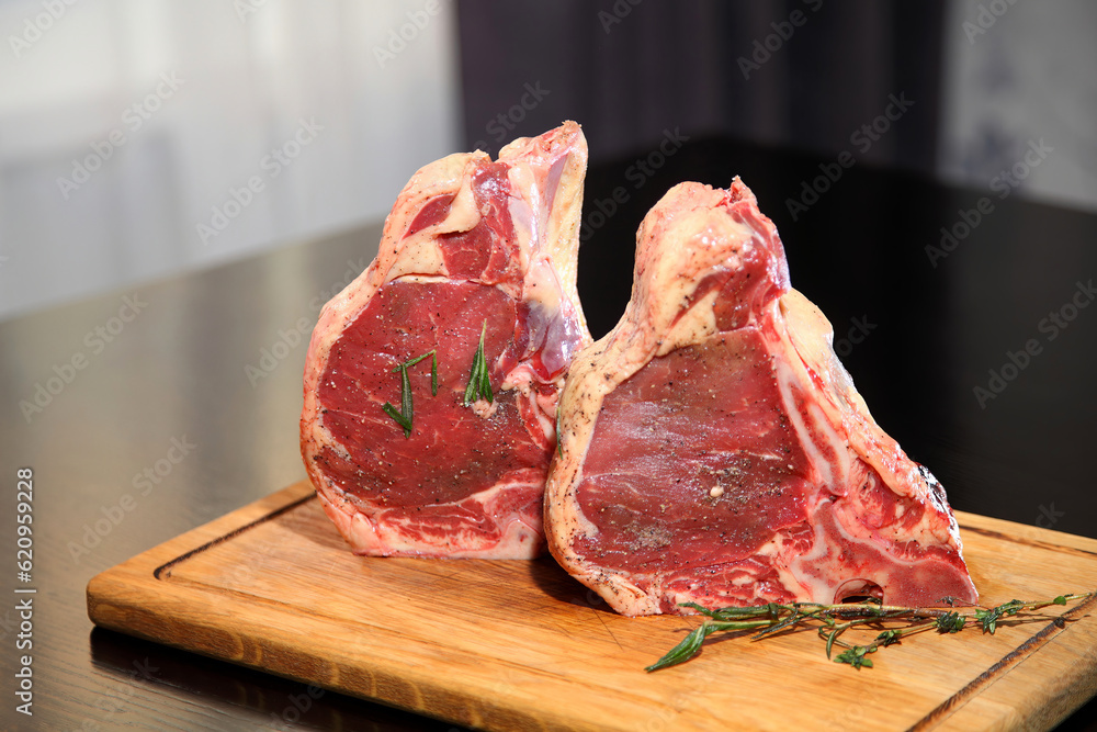 Beef steak. Raw fresh meat Ribeye Steak.