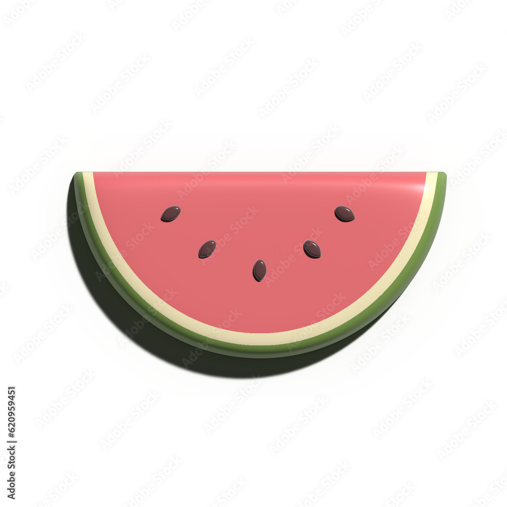3D rendering water melon fruit 3D rendering water melon fruit
