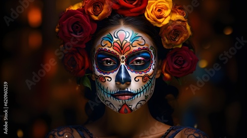 Beautiful Woman celebrating Día de Muertos, generated with ai © Andreas