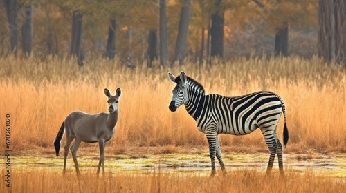 zebra in the savannah