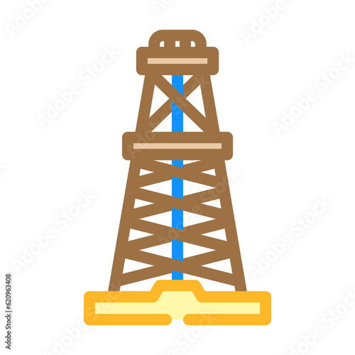 oil derrick petroleum engineer color icon vector. oil derrick petroleum engineer sign. isolated symbol illustration