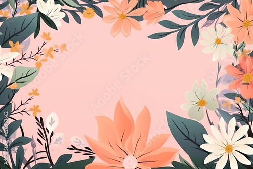 Vintage Floral Design with Watercolor Flowers. Wedding Card Template. Generative AI illustrations
