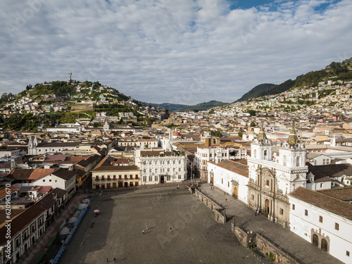 Aerial view of Plaza de San Francisco, Quito, Pichincha, Ecuador photo