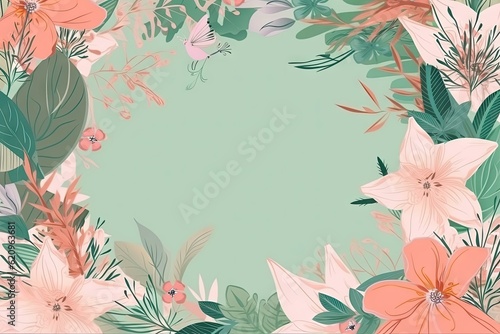 Vintage Floral Design with Watercolor Flowers. Wedding Card Template. Generative AI illustrations