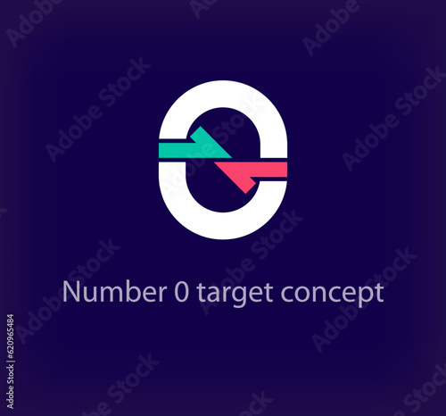 Creative number 0 arrow logo design. Unique colorful logistic corporate company logo. Company corporate vector.