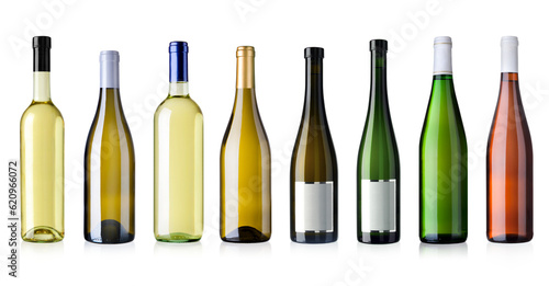 diverse Weißweinflaschen