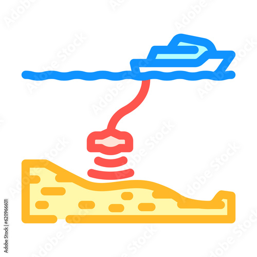 seabed survey petroleum engineer color icon vector. seabed survey petroleum engineer sign. isolated symbol illustration