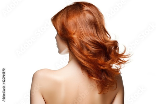 Stylist Womans Hair Style White Backdrop Generative AI