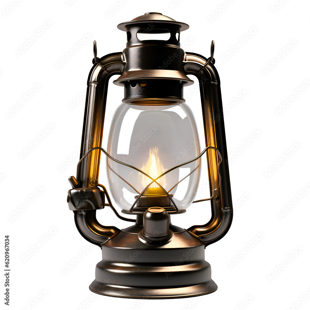 antique kerosene lantern on isolated transparent background antique kerosene lantern on isolated transparent background