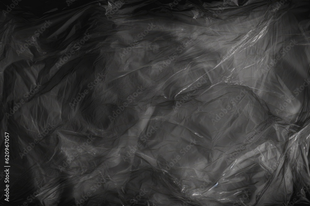 Black plastic Wrapping Paper. Polyethylene and Plastered.