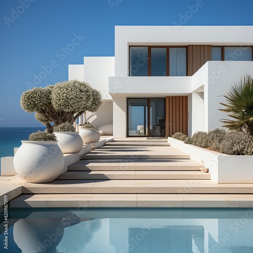 beautiful white villa by th...